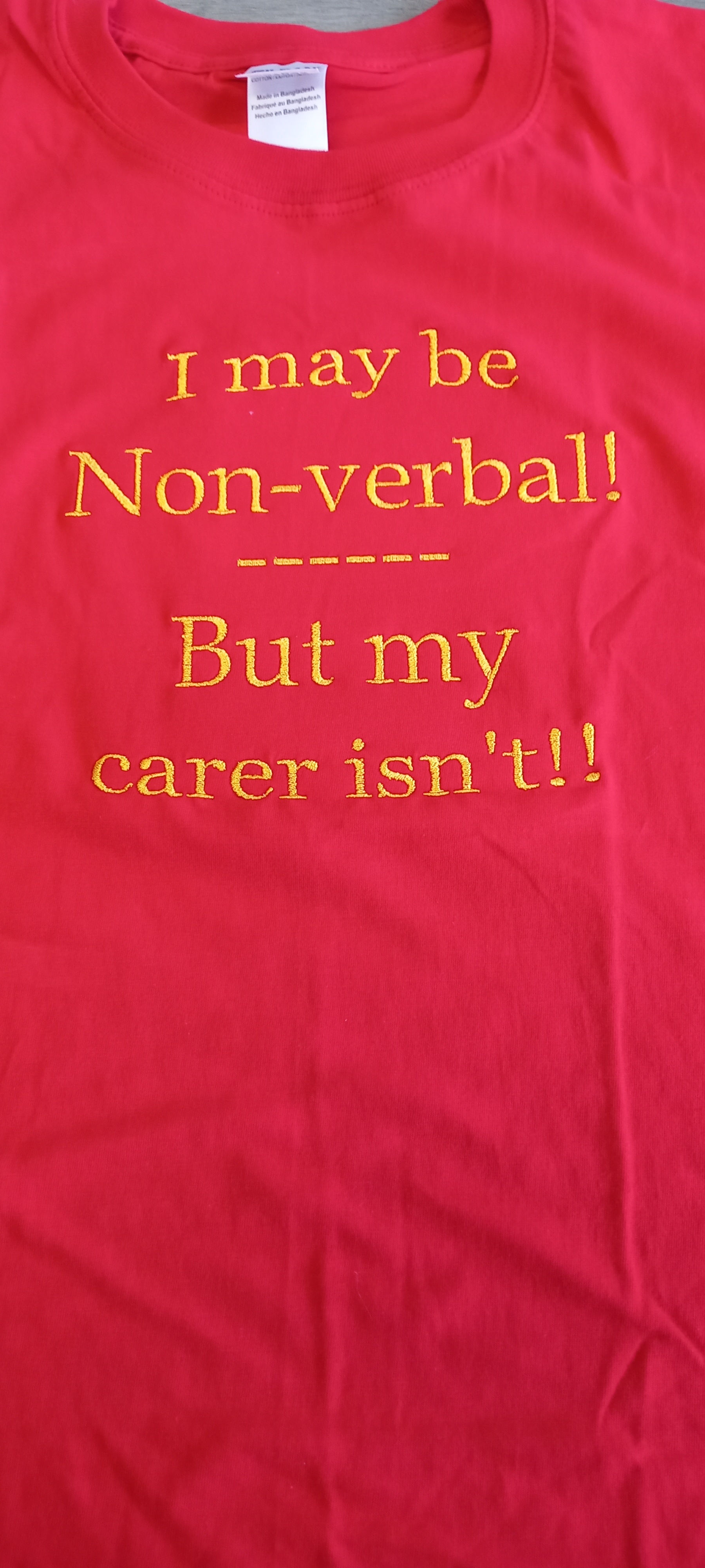 I may be Non verbal - but my carer isn't Basic t-shirt