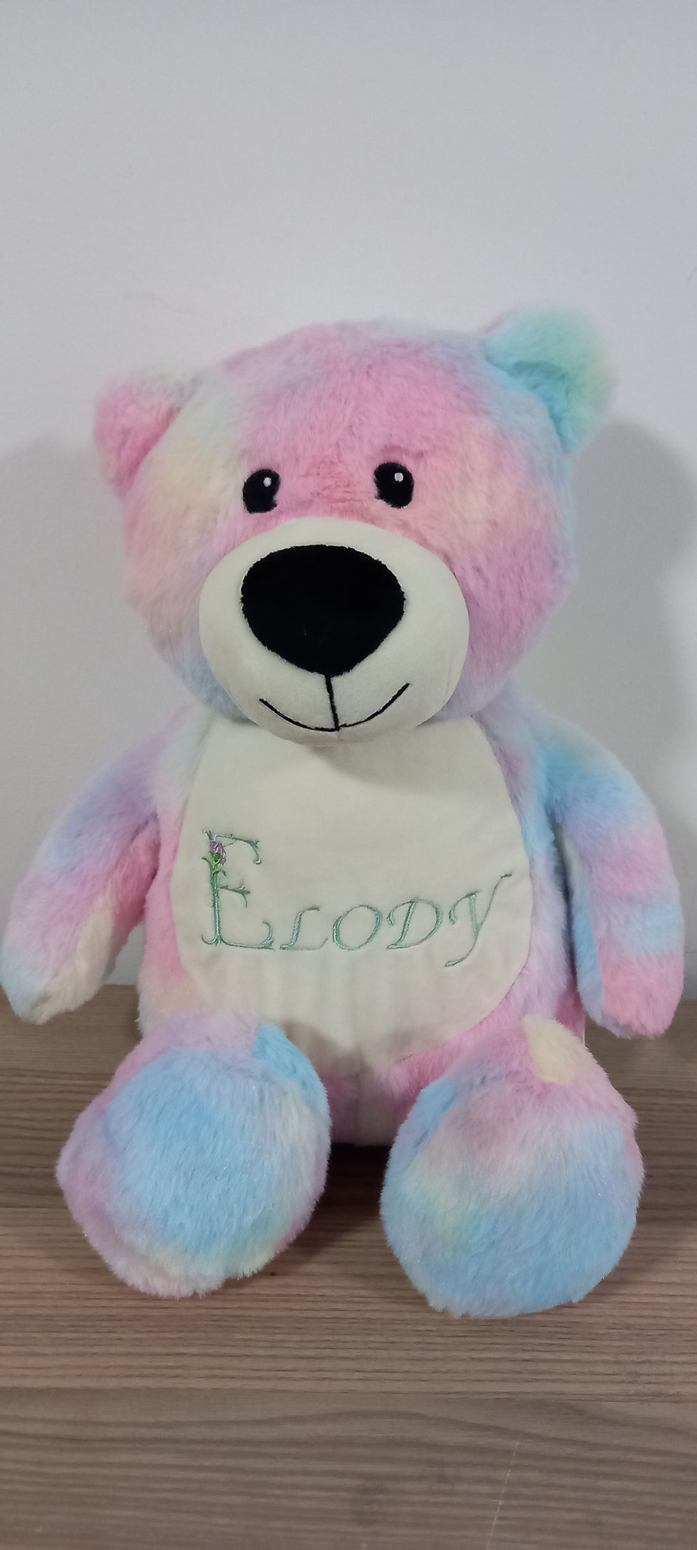 Tie Dye Teddy Embroidered Cuddly Toy Keepsake