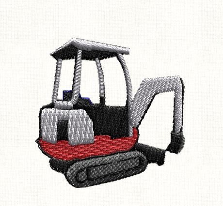 Bobcat Mini Digger embroidered design - Choice of items