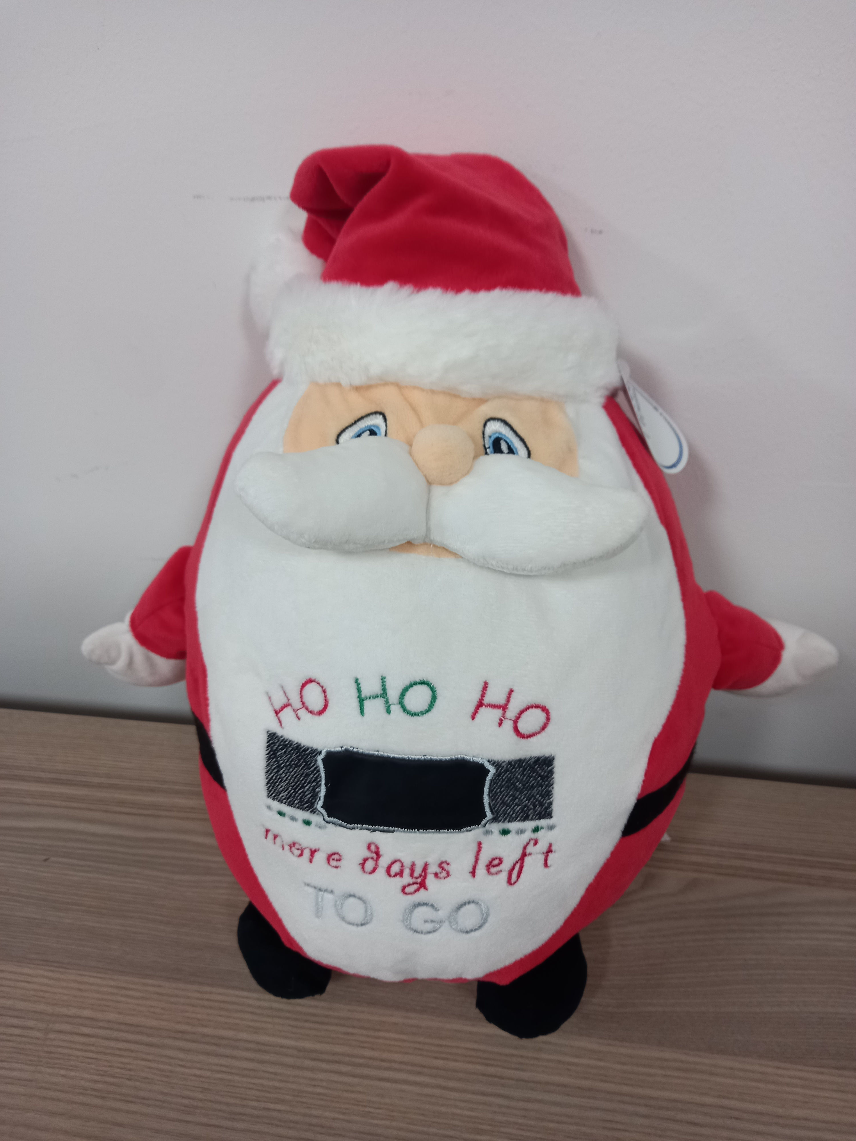Santa Embroidered Cuddly Toy Keepsake Countdown