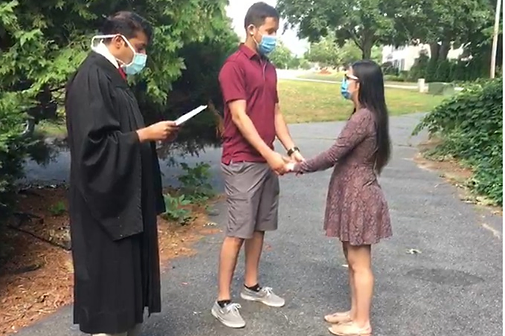Justice Jonjy Ananth conducting a marriage