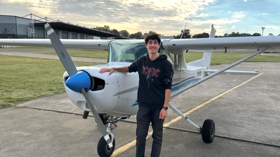 SFT Student Declan after his First SOlo flight in VH-KKB