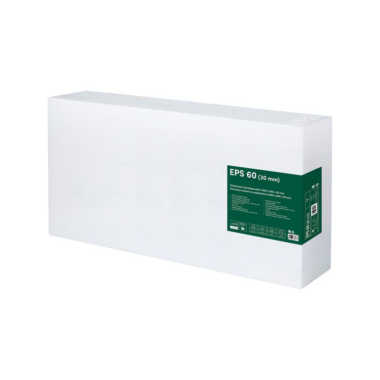 EPS 60 ISOLATIEPLAAT - 1000 x 500mm (30 mm)
