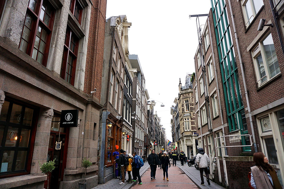 Street area that we are able to encounter few trademark window of red-light district.