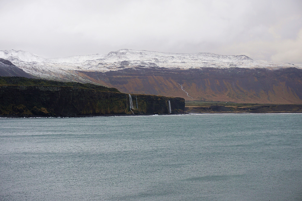 Series of beautiful waterfall along the coast.