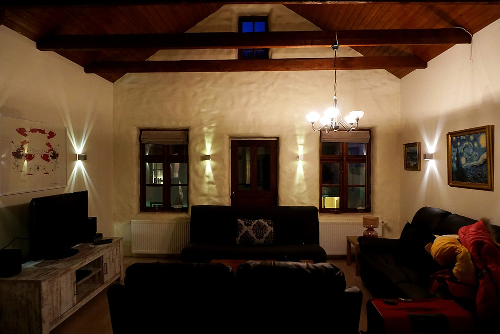 Huge living area in the guest house.