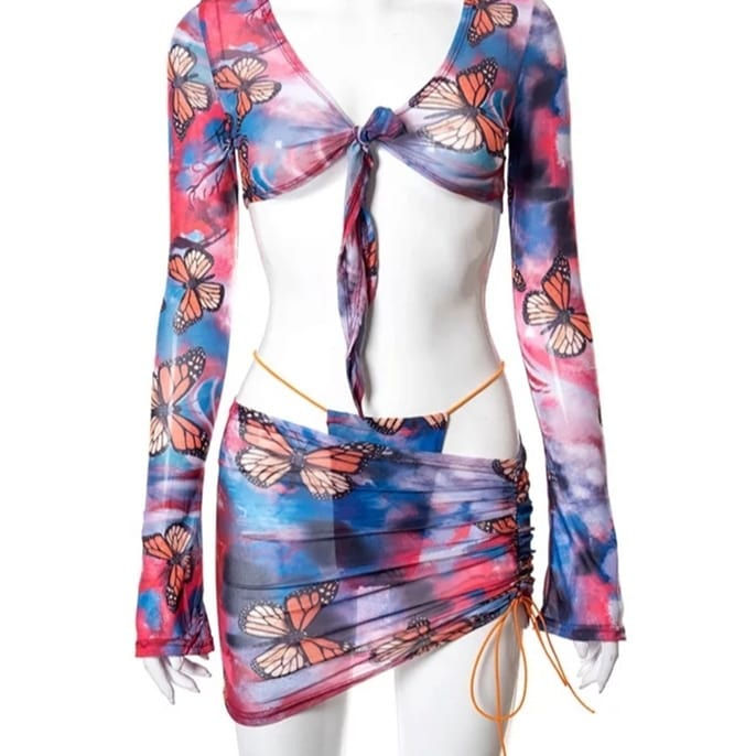 Thumbnail: Sexy Mesh Sheer Three Piece Set
