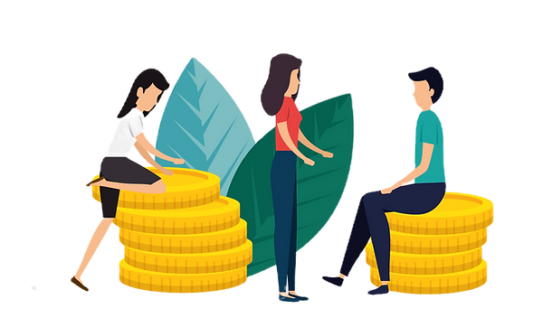 Team achieving financial success and business growth illustration