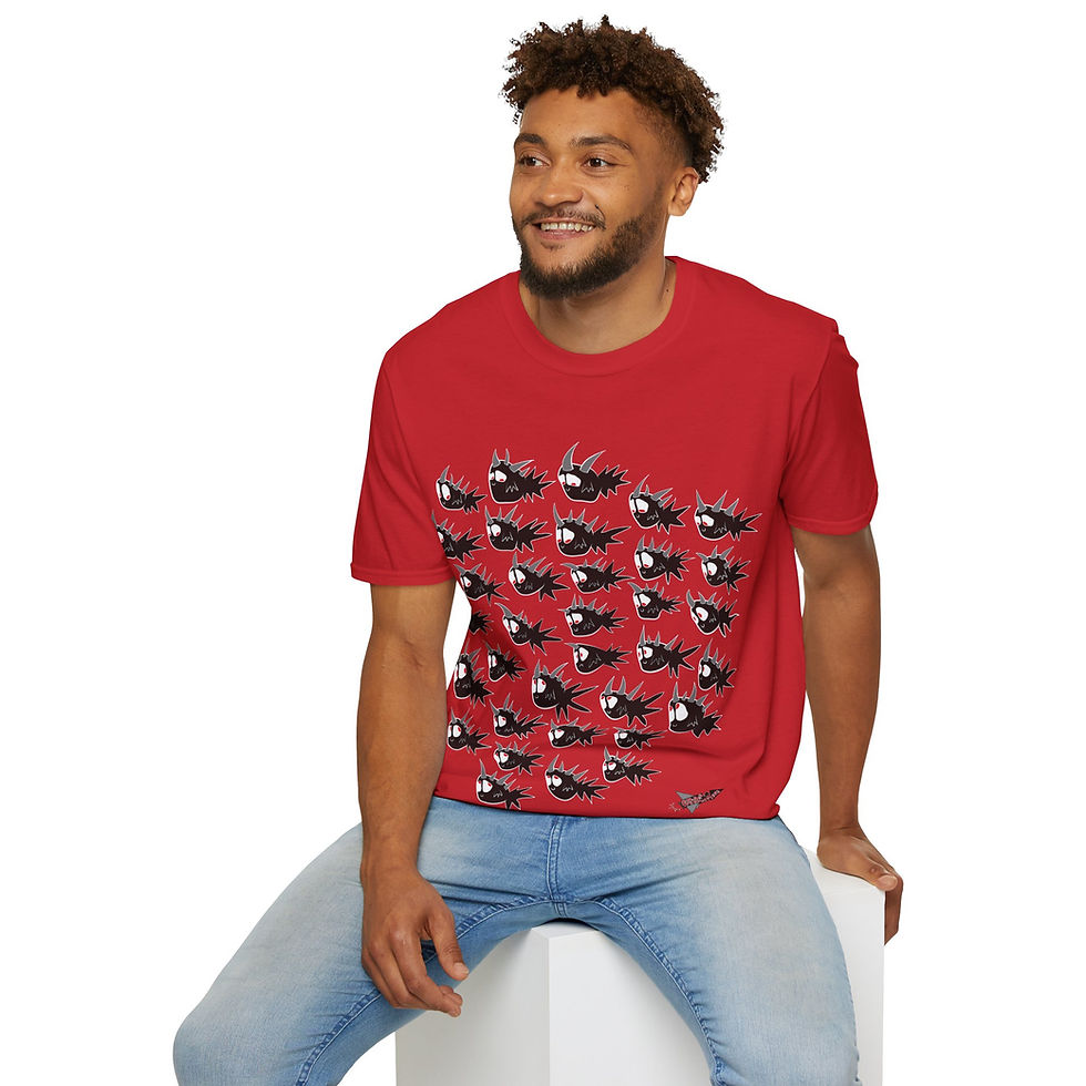 Thumbnail: AUS - Unisex TSHIRT- Spikey Fish (black/white)