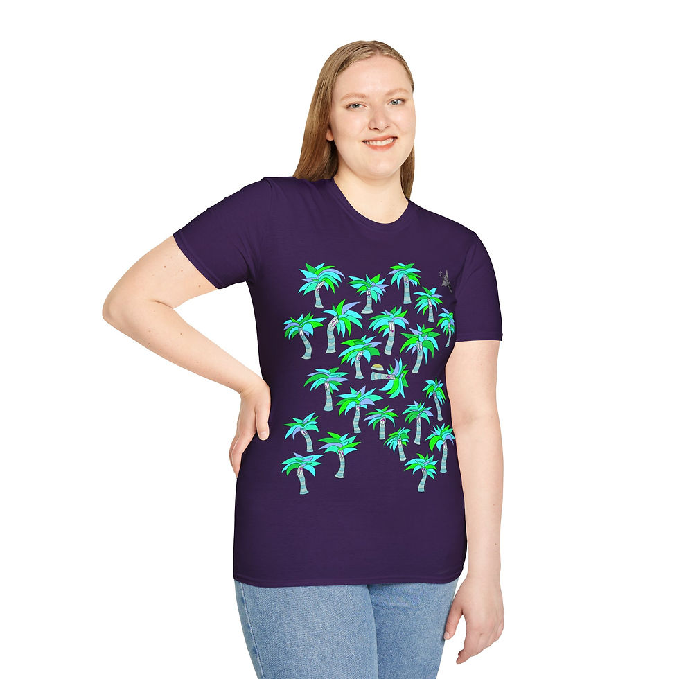 Thumbnail: PL - Unisex TSHIRT - Palm Trees (blue/green)
