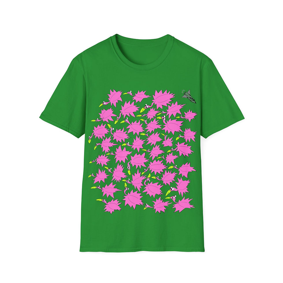 Thumbnail: AUS - Unisex TSHIRT- Spikey Birds (pink/yellow)