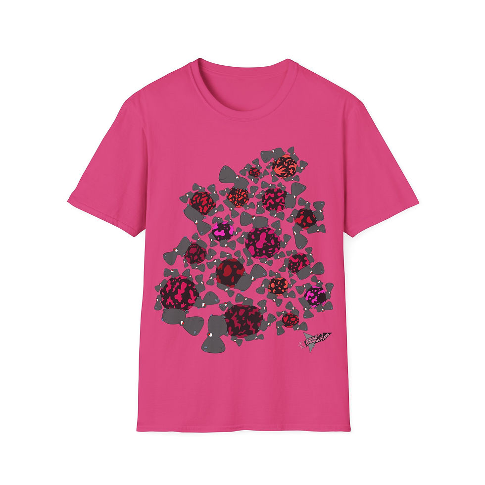 Thumbnail: UK - Unisex TSHIRT - Hippo Planets (grey/red)