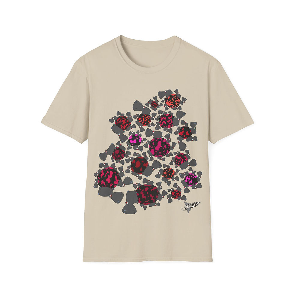 Thumbnail: UK - Unisex TSHIRT - Hippo Planets (grey/red)
