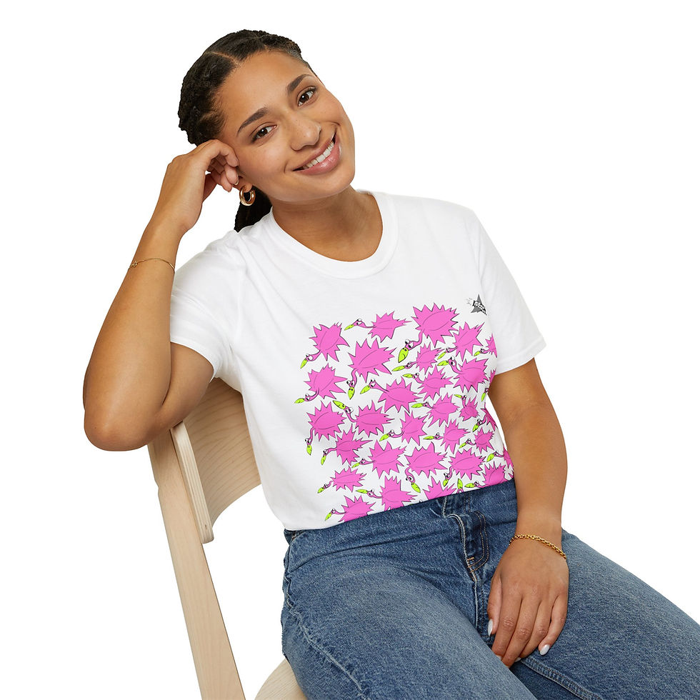 Thumbnail: AUS - Unisex TSHIRT- Spikey Birds (pink/yellow)