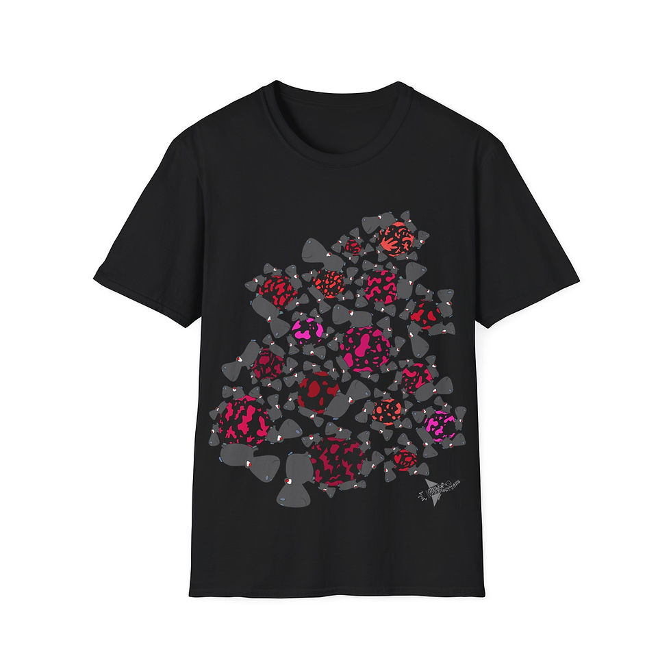 Thumbnail: AUS - Unisex TSHIRT- Hippo Planets (grey/red)