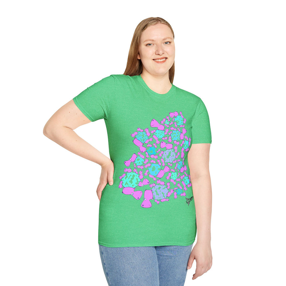 Thumbnail: USA - Unisex TSHIRT - Hippo Planets (pink/blue)