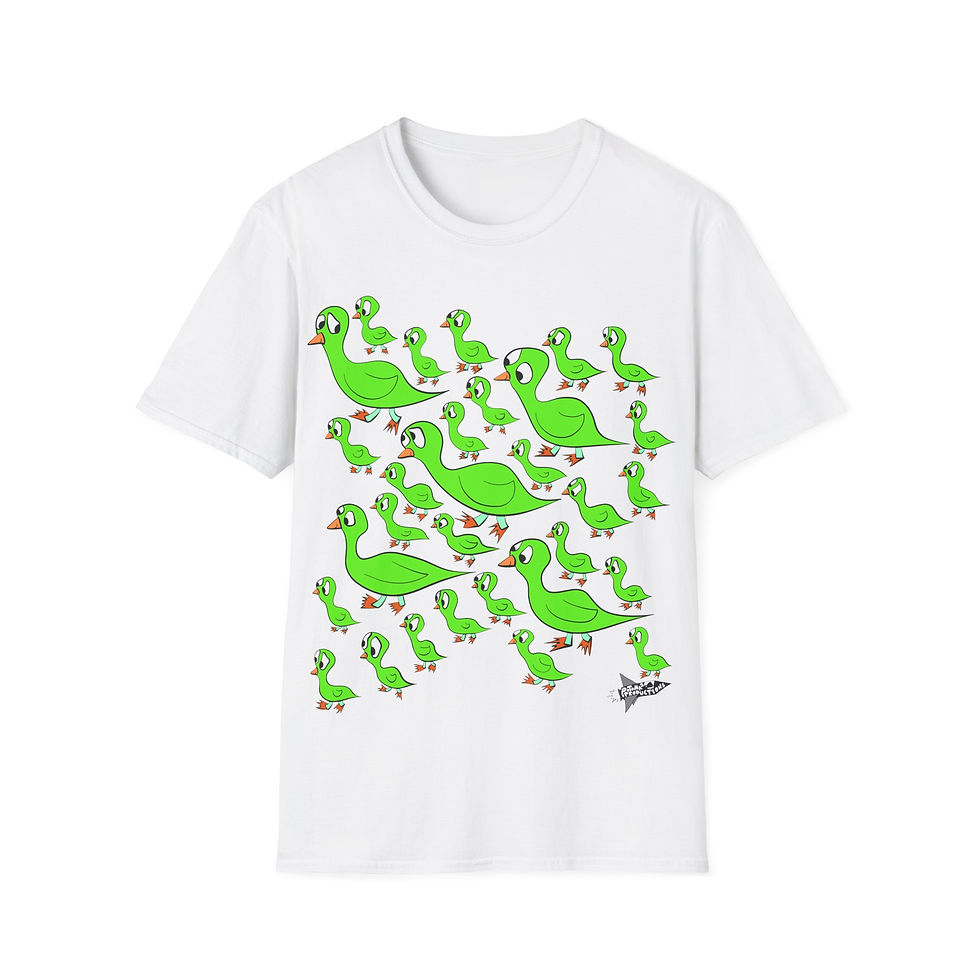 Thumbnail: UK - Unisex TSHIRT - Ducklings (green/orange)