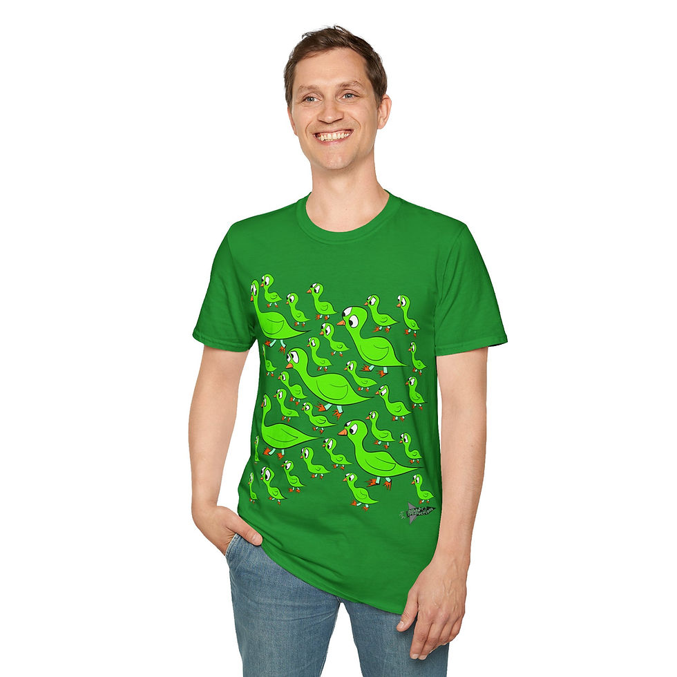 Thumbnail: PL - Unisex TSHIRT - Ducklings (green/orange)