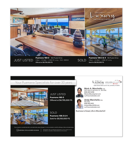 Luxury real estate marketing postcard