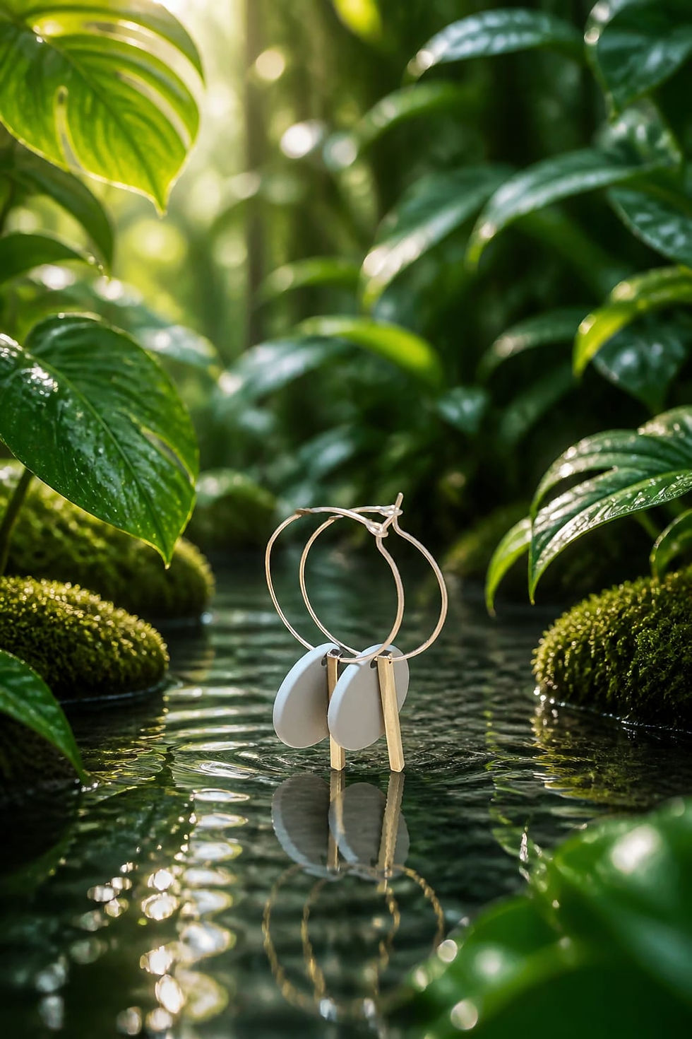 Thumbnail: new age gold plated hoop earings
