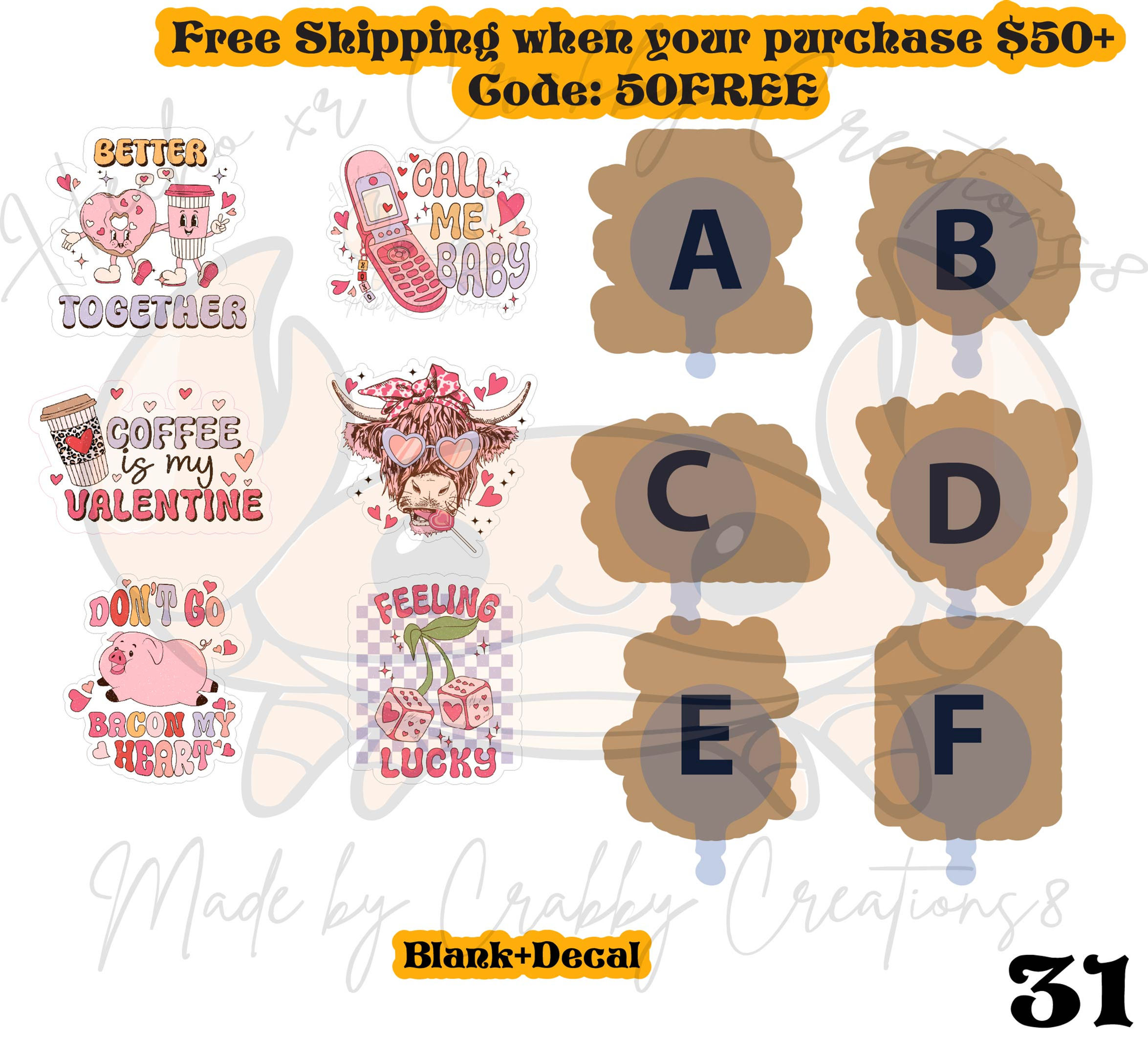 Insignia retro de San Valentín en blanco + calcomanía [31]