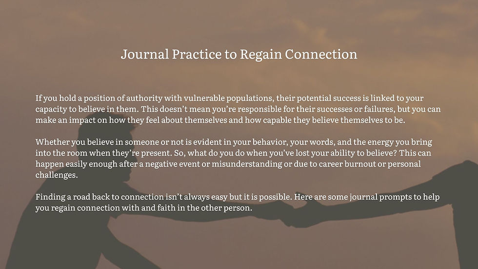 Journal Practice to Regain Connection