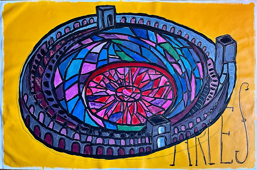 arenes d'arles en vitrail