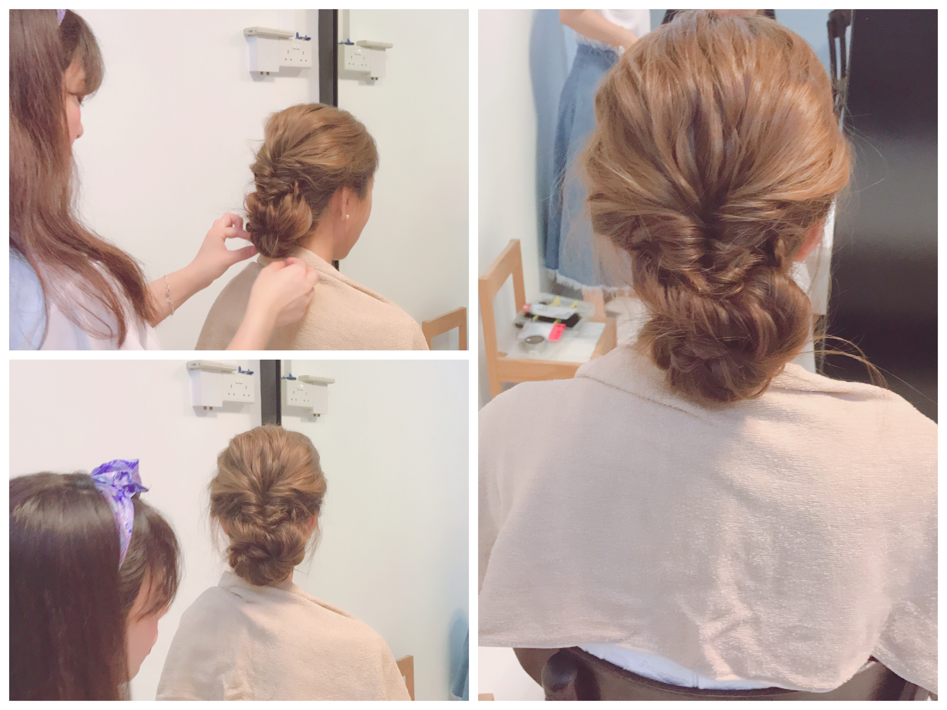 Actual wedding day hair styling