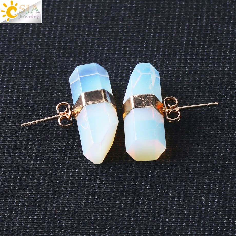 Thumbnail: Natural Stone Stud Earrings