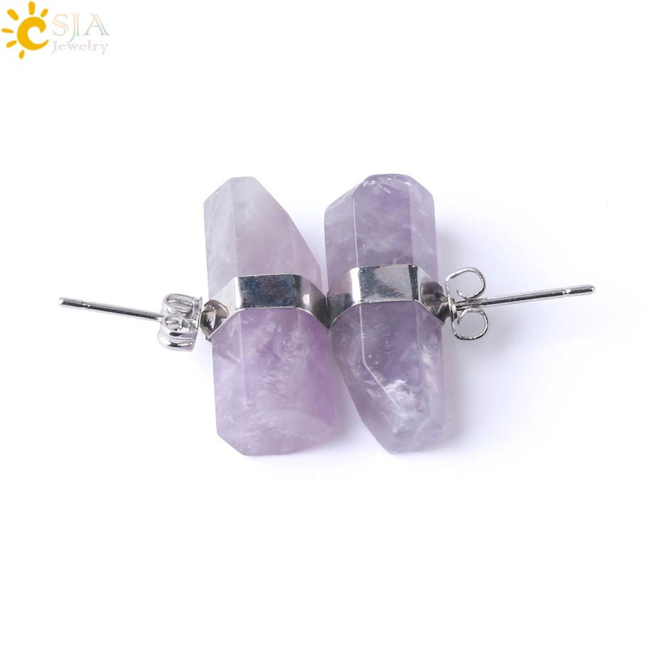 Thumbnail: Natural Stone Stud Earrings