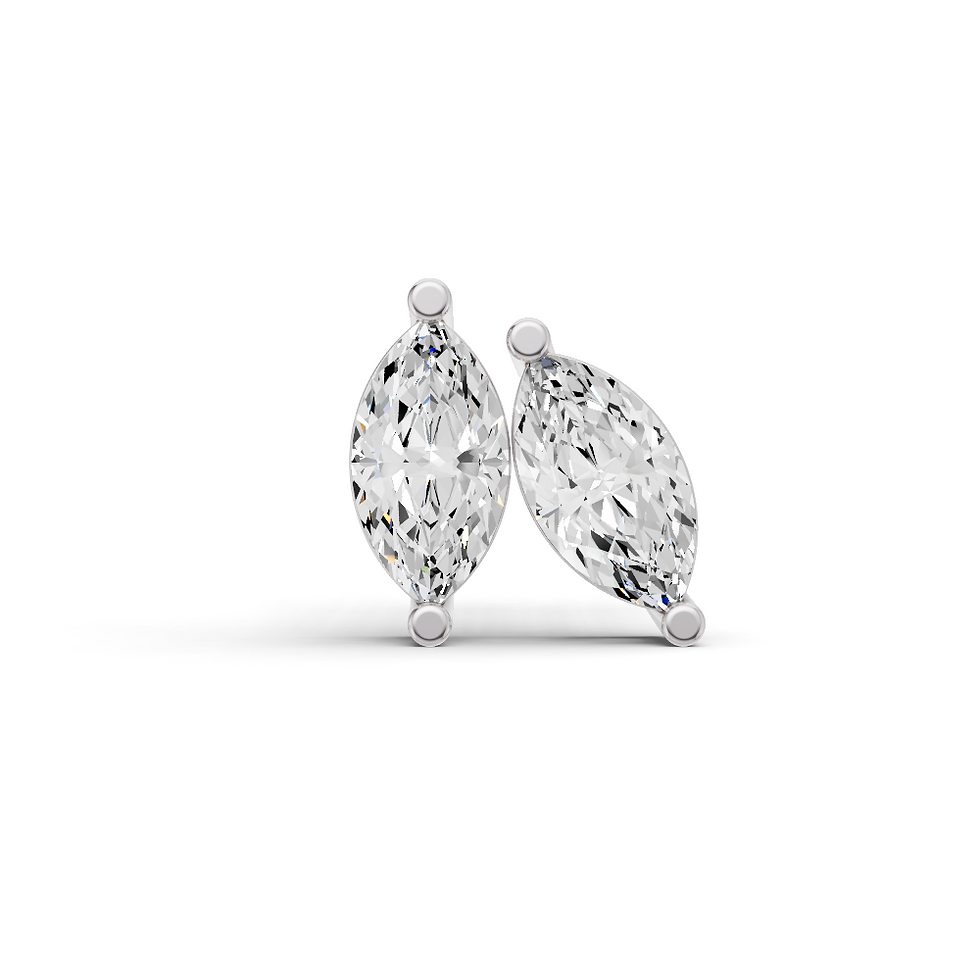 Thumbnail: Marquise Shape Lab Grown Diamond Solitaire Earrings Prong