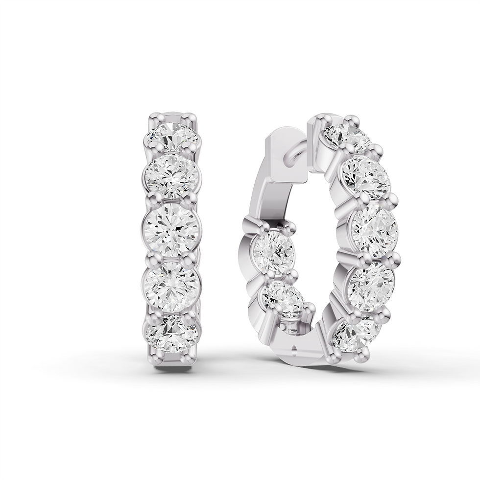 Thumbnail: Lab Grown Diamond In & Out Huggie Hoop Earrings