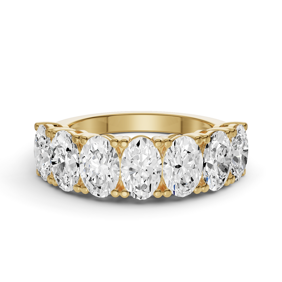 Thumbnail: Oval Cut Lab Grown Diamond Seven Stone U Prong Setting Ring