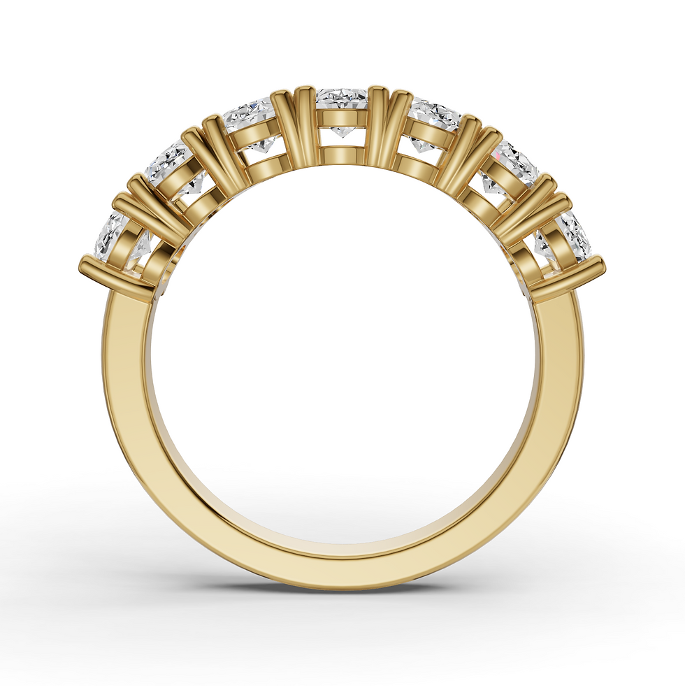 Thumbnail: Oval Cut Lab Grown Diamond Seven Stone U Prong Setting Ring