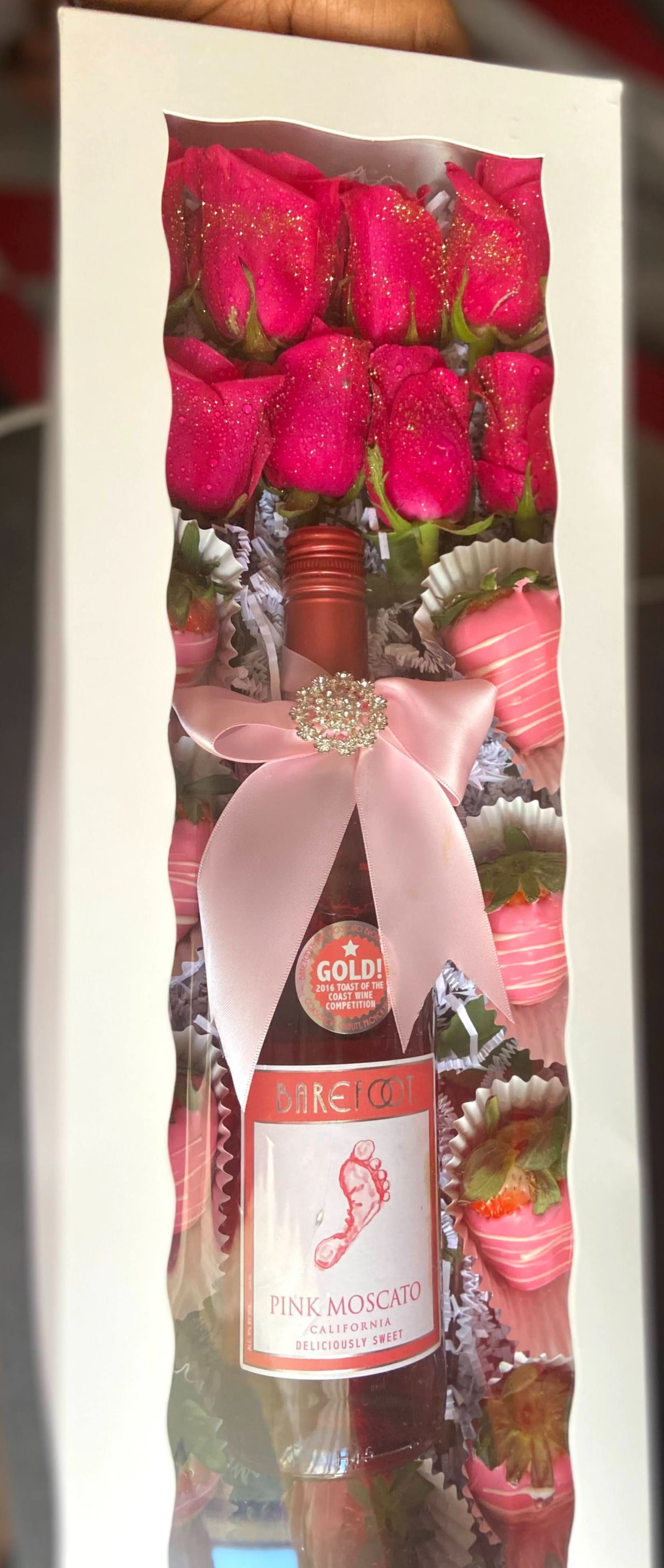 Flower With Chocolate Covered Strawberries