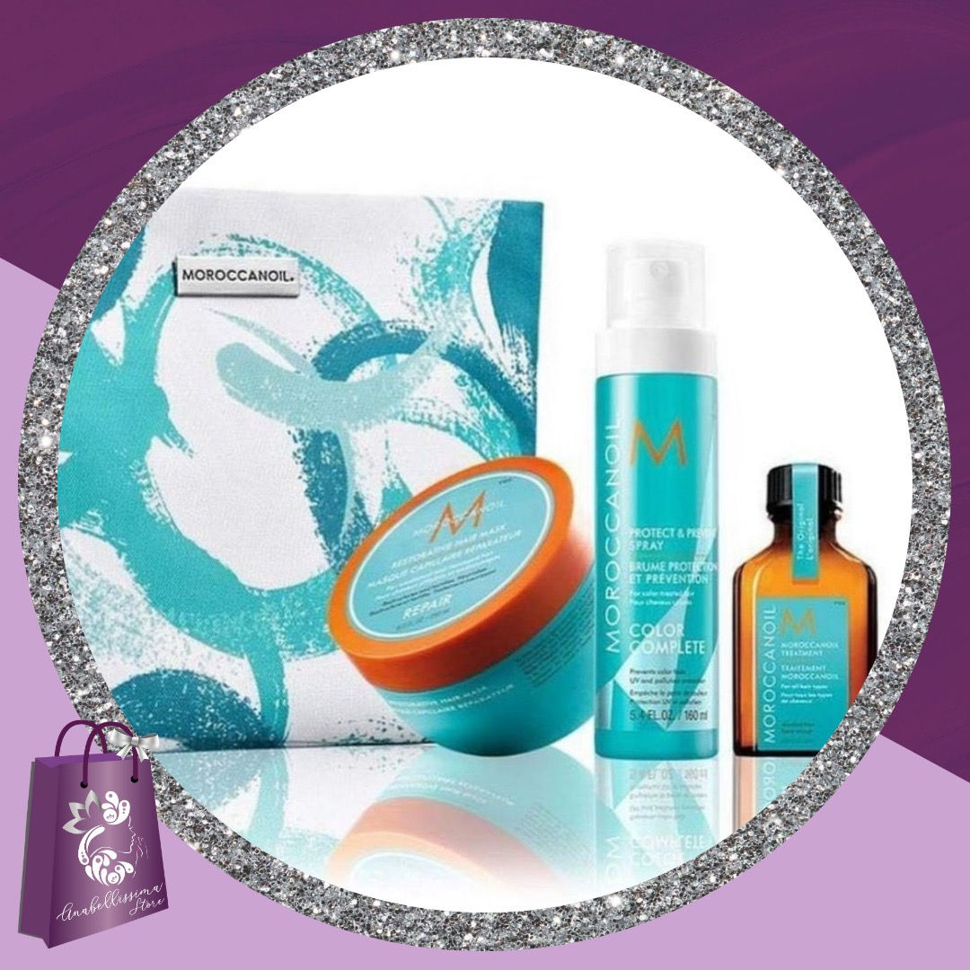 Mascarilla reparadora 250ml,Spray protector color y UV,aceite 25ml Bolso cosmeti