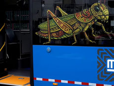 las nuevas unidades eléctricas de doce metros de longitud asignadas al corredor intermodal del poniente de la capital, equipadas con tecnología de autonomía de batería y accesibilidad universal durante la presentación oficial en el Depósito Central Chapultepec.