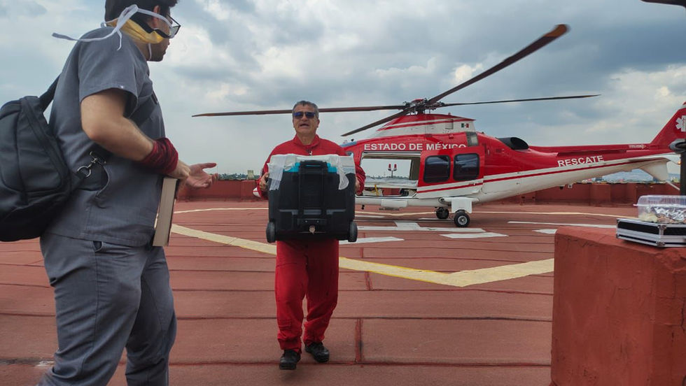 Aeronave oficial empleada durante el operativo de traslado interinstitucional coordinado para la preservación de órganos