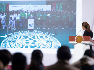 La Presidenta Claudia Sheinbaum Pardo encabeza el lanzamiento del Mundial Social 2026, promoviendo la participación de 3 mil 840 jugadoras en el Mundialito Futsal Femenil Sub 21.