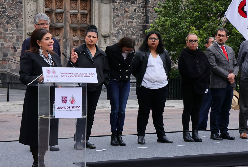 Clara Brugada y líderes del 68 exigen justicia en Tlatelolco y condenan la violencia en Gaza