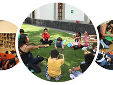 Niñas y niños participan en actividades de fomento a la lectura y expresión artística en las salas infantiles de la Red Nacional de Bibliotecas Públicas.