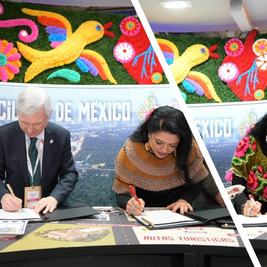 La Secretaria Alejandra Frausto encabeza la firma de convenios para la promoción turística de la CDMX en la feria FITUR 2026.