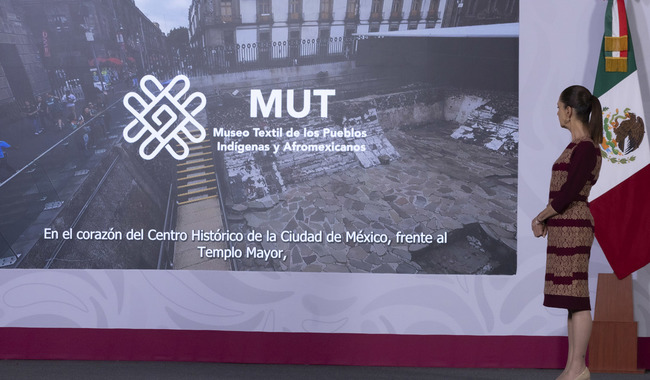 Fachada del nuevo Museo Textil de los Pueblos Indígenas y Afromexicanos, ubicado en el Centro Histórico de la Ciudad de México, el cual forma parte de la oferta cultural que ha recibido a millones de visitantes.