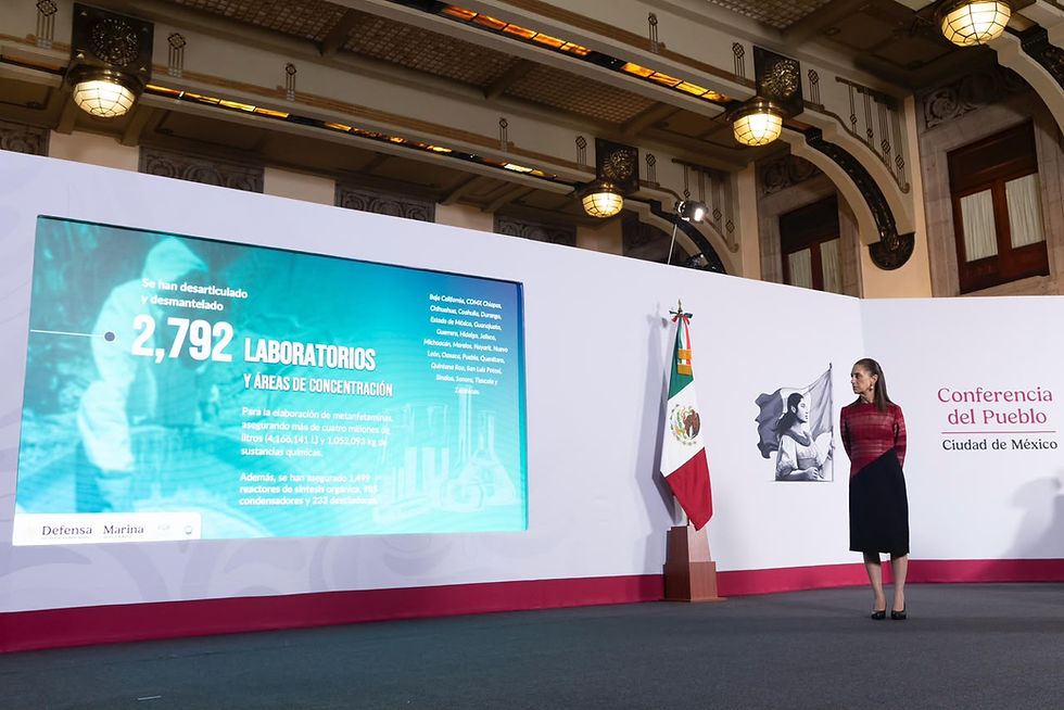 Conferencia matutina en Palacio Nacional donde los integrantes del Gabinete de Seguridad presentaron el informe de reducción de la incidencia delictiva a nivel federal.