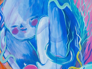 La obra "Interfase" de Michelle Prats en la exposición CuidArte resalta la importancia de la vacunación para proteger a los bebés del VSR.