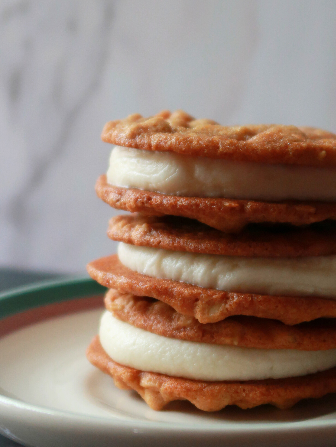 oatmeal creme pies on a plate