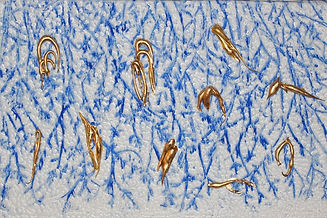 GRATALOUP - GR-P-000083 - Petits oiseaux d'or au buisson
