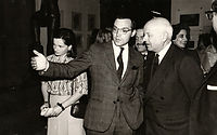 GRATALOUP - 1967 - With the ambassador of France in Madrid during Grataloup's exhibition in Museo del Arte Contemporaneo