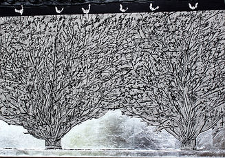 GRATALOUP - GR-P-000078 - Oiseaux aux buissons argent