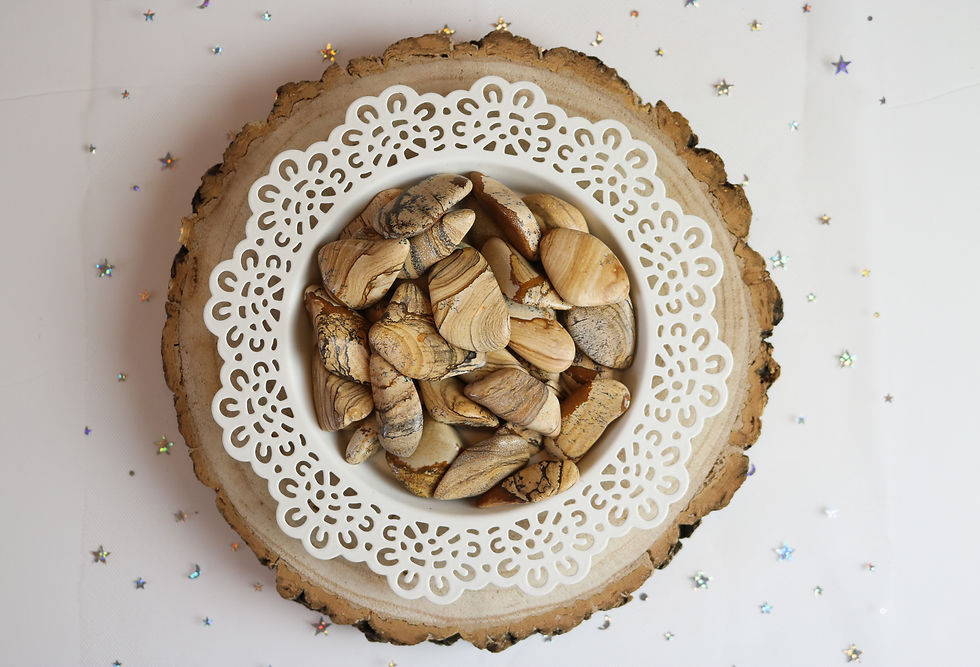 a set of picture jasper gemstones